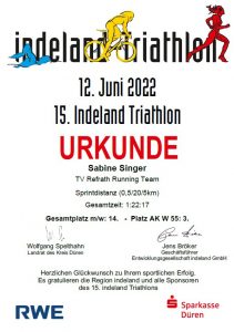 Urkunde - Indeland Tri _Sabine 2022