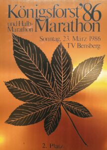 Köfo-Marathon 1986 - Kupferplatte auf Holz